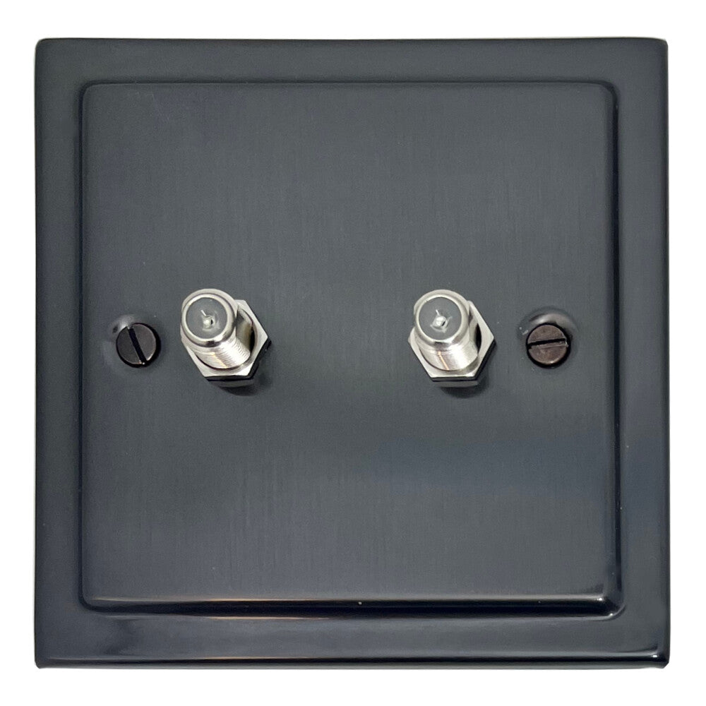 Victorian Black Bronze 2 Gang Satellite Point