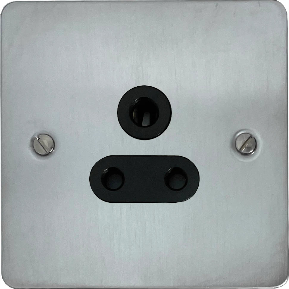 Flat Satin Chrome 5 Amp Socket