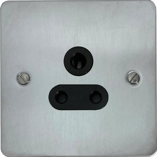Flat Satin Chrome 5 Amp Socket