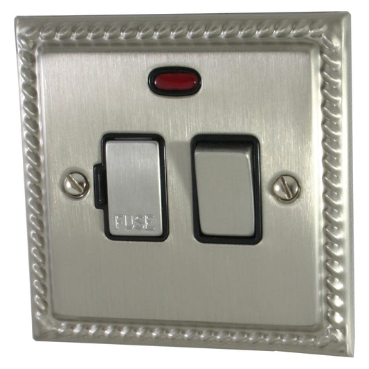 Georgian Satin Nickel Switch Fused Spur & Neon