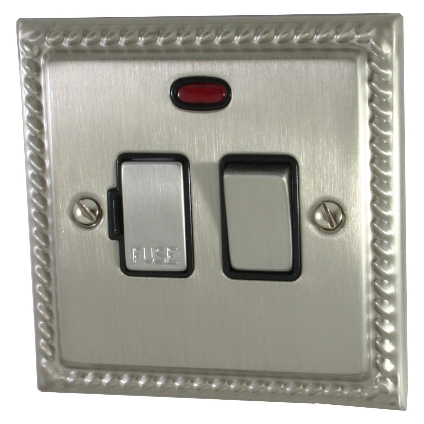 Georgian Satin Nickel Switch Fused Spur & Neon