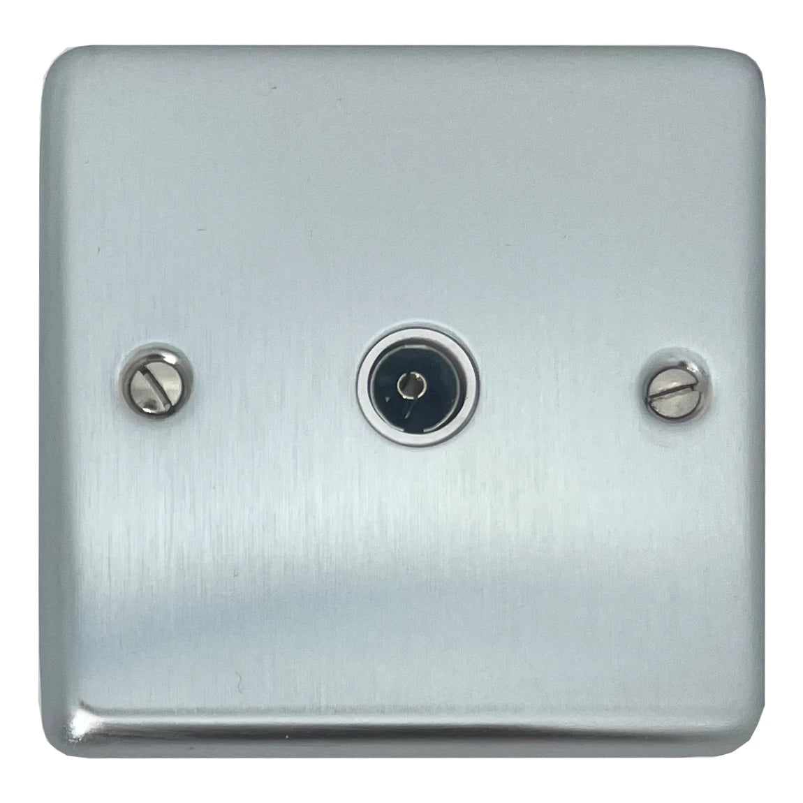 Contour Satin Chrome 1 Gang Coax Point