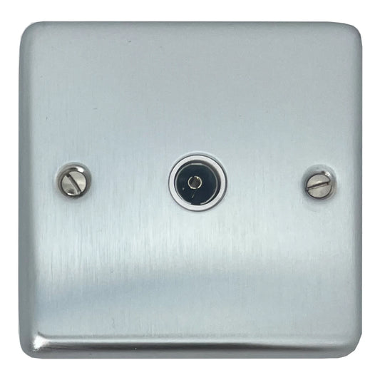Contour Satin Chrome 1 Gang Coax Point