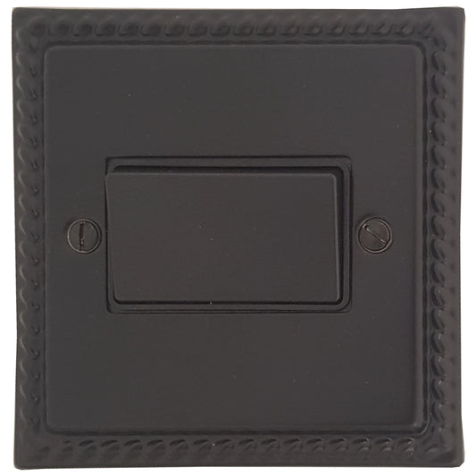 Georgian Flat Black Fan Isolator (Black Switch)