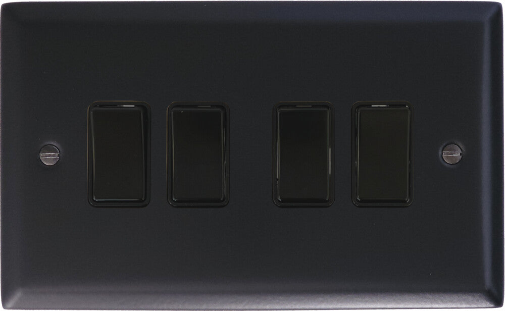 Spectrum Flat Black  4 Gang Switch