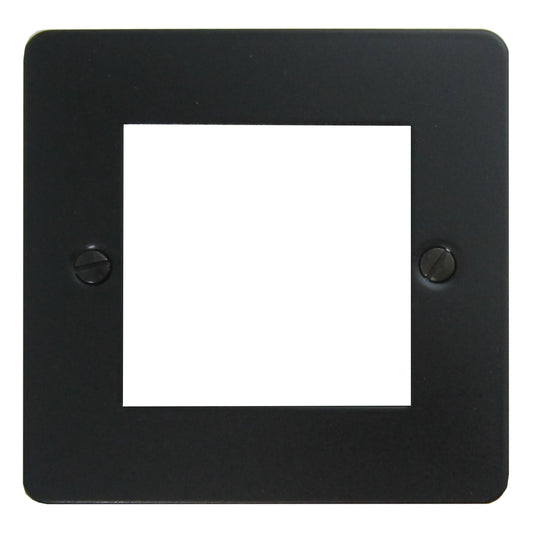 Flat Black 1 Gang 2 Module Plate