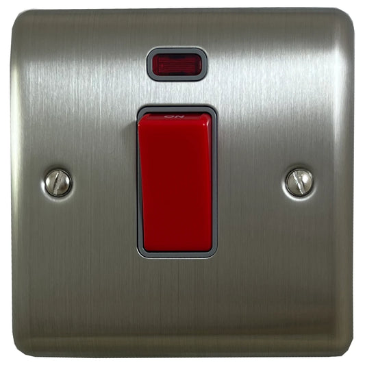 Basics Brushed Steel 45 Amp Switch