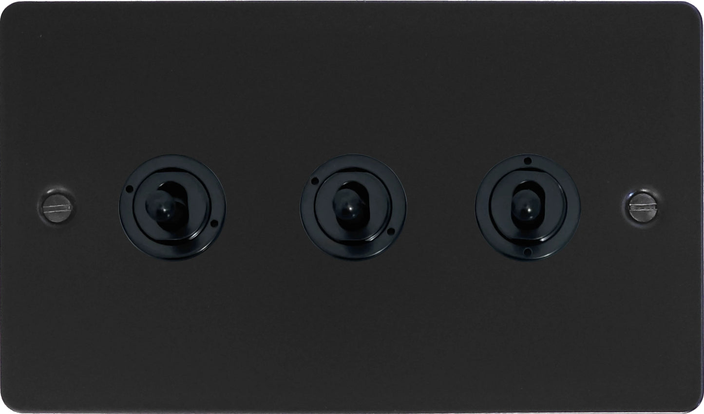 Flat Black 3 Gang Toggle Switch (Flat Black Toggle)