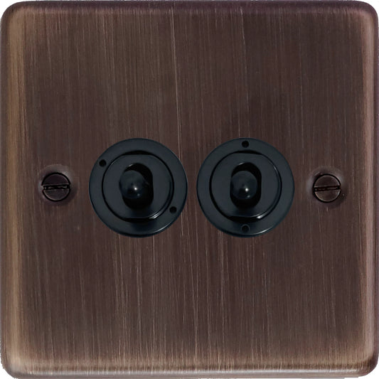 Contour Antique Copper 2 Gang 2 Way Toggle