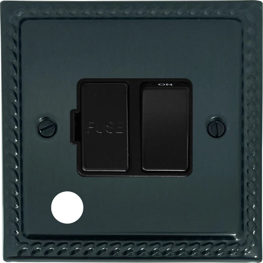 Georgian Black Bronze Switched Fuse Spur with Flex Outlet (Black Switch)