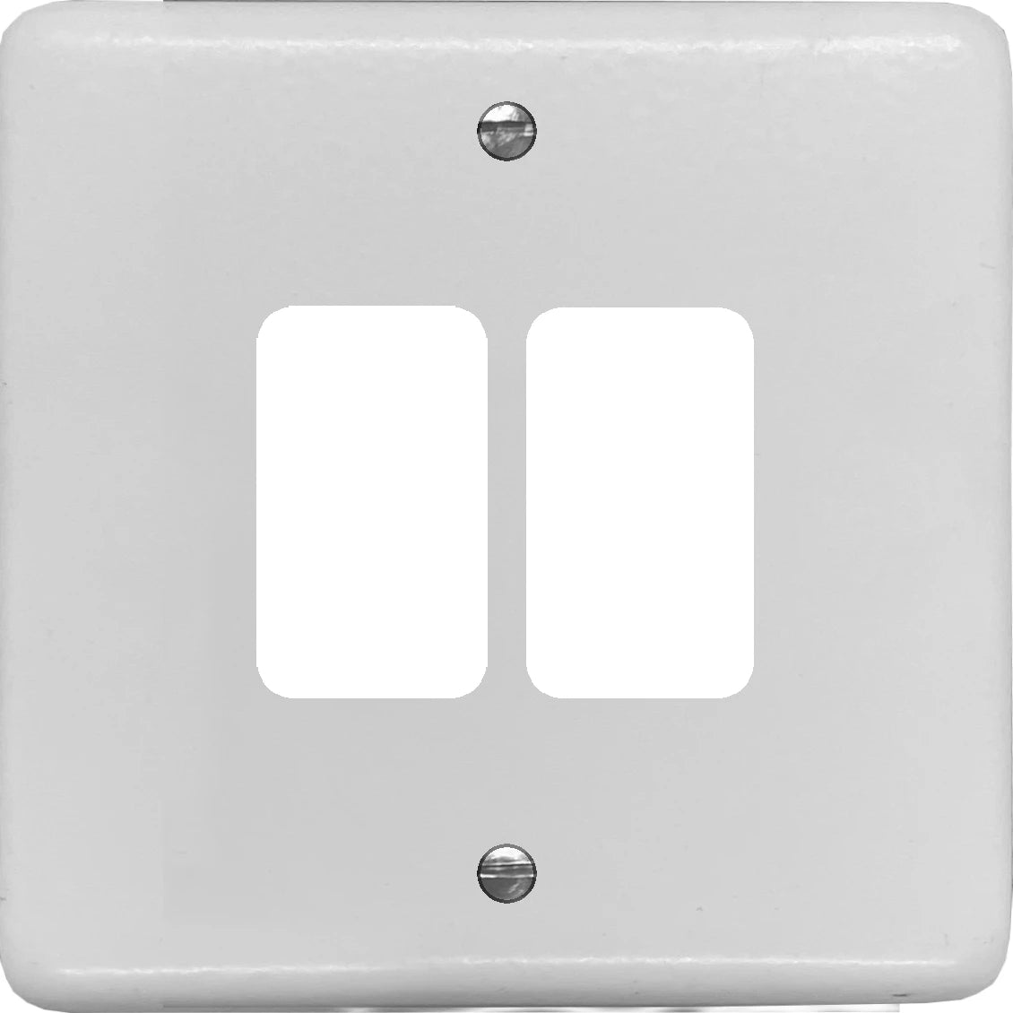 Contour Flat White 2 Gang Grid Plate