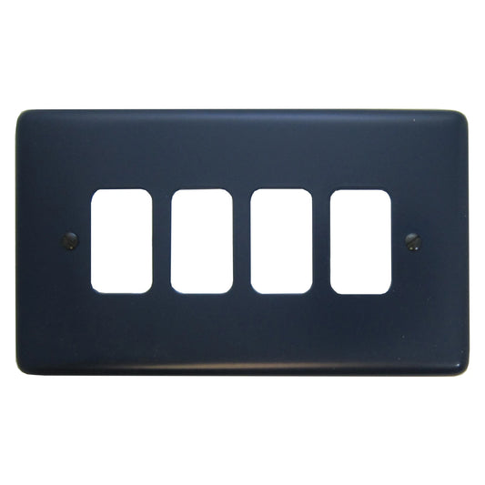 Contour Blue 4 Gang Grid Plate