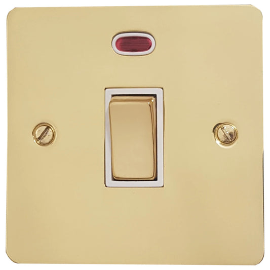 Flat Polished Brass 20 Amp Dp Switch