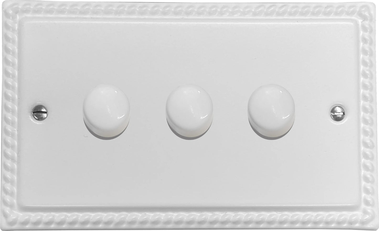 Georgian Flat White 3 Gang Dimmer LED