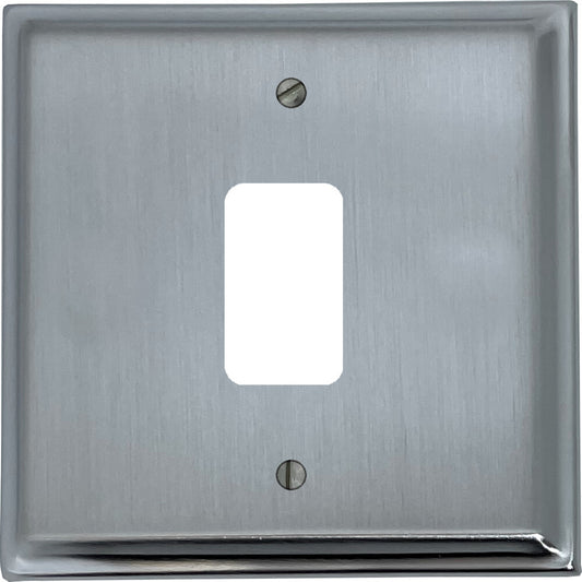 Deco Satin Chrome 1 Gang Grid Plate