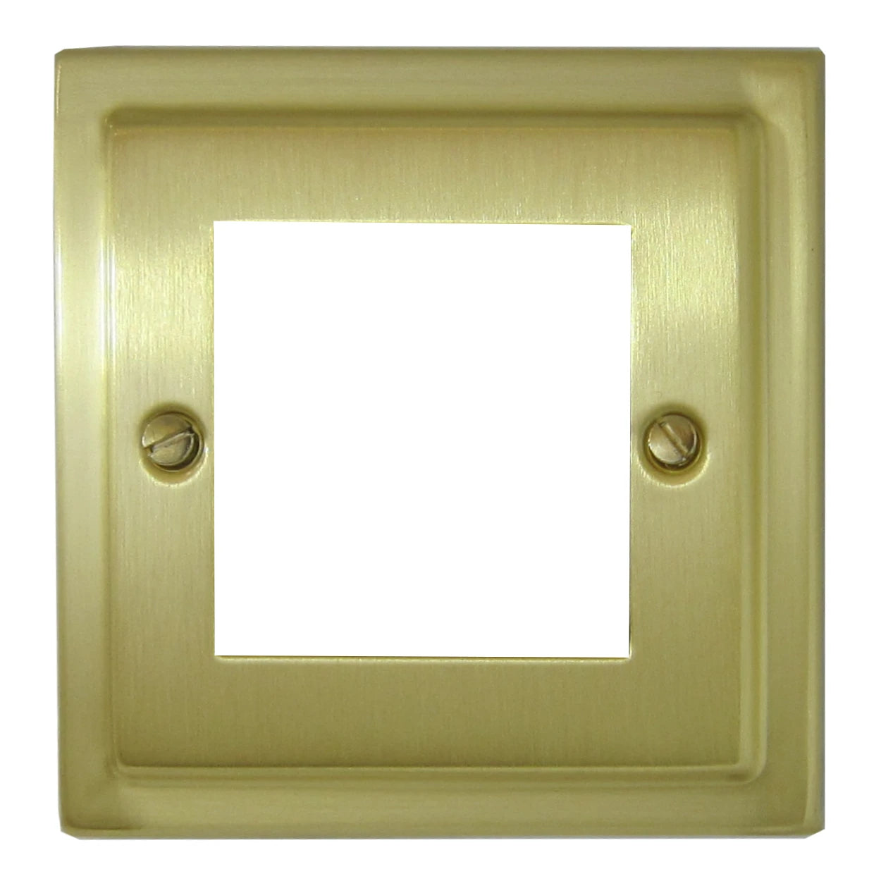 Victorian Satin Brass 2 Gang Mod Plate & Frame