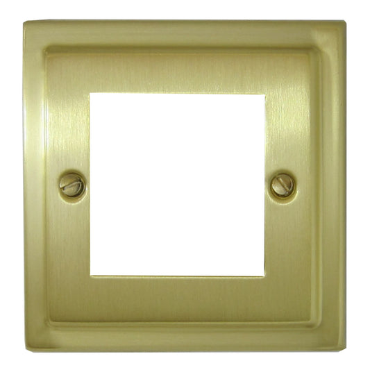 Victorian Satin Brass 2 Gang Mod Plate & Frame