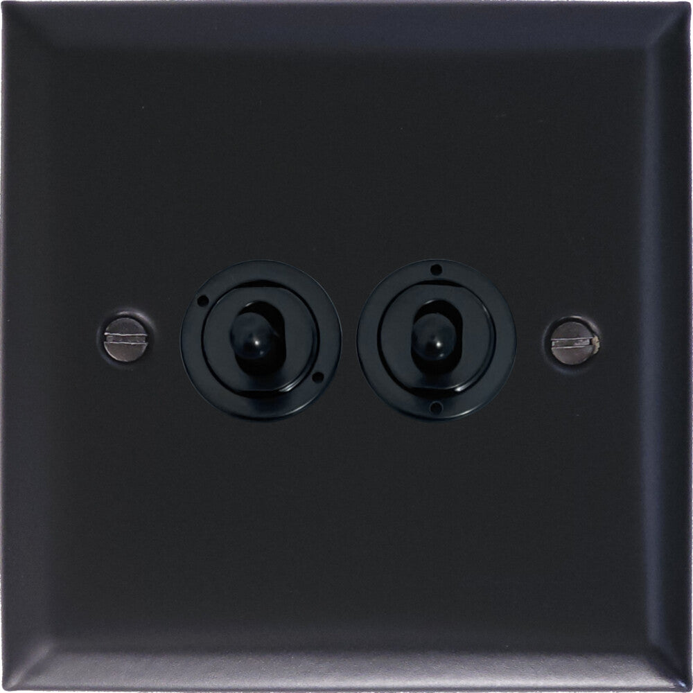 Spectrum Flat Black  2 Gang Toggle (Flat Black Toggle)
