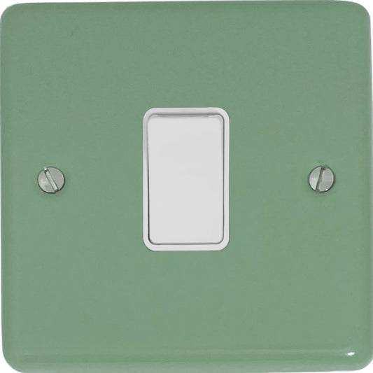 Classic Sage Green 1 Gang Switch (White Switch)