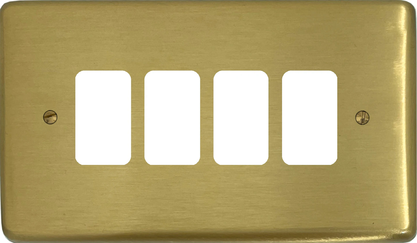 Contour Satin Brass 4 Gang Grid Plate