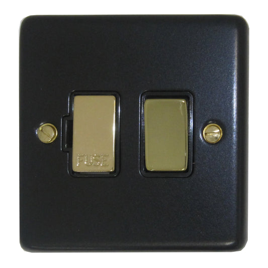 Contour Flat Black Switched Fuse Spur (Brass Switch)