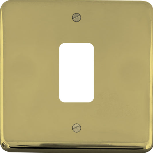 Contour Polished Brass 1 Gang Grid Plate