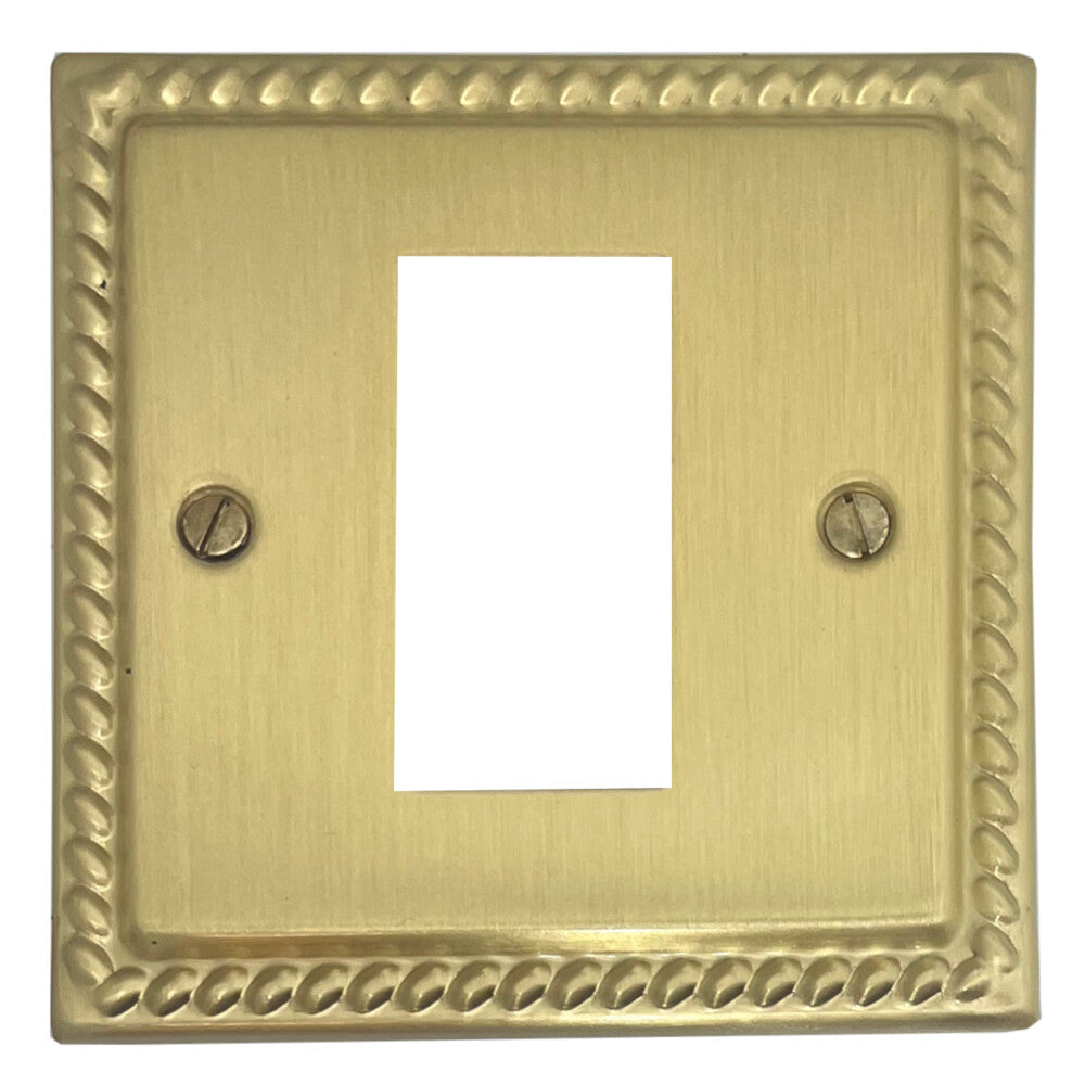 Georgian Satin Brass 1 Gang Mod Plate & Frame