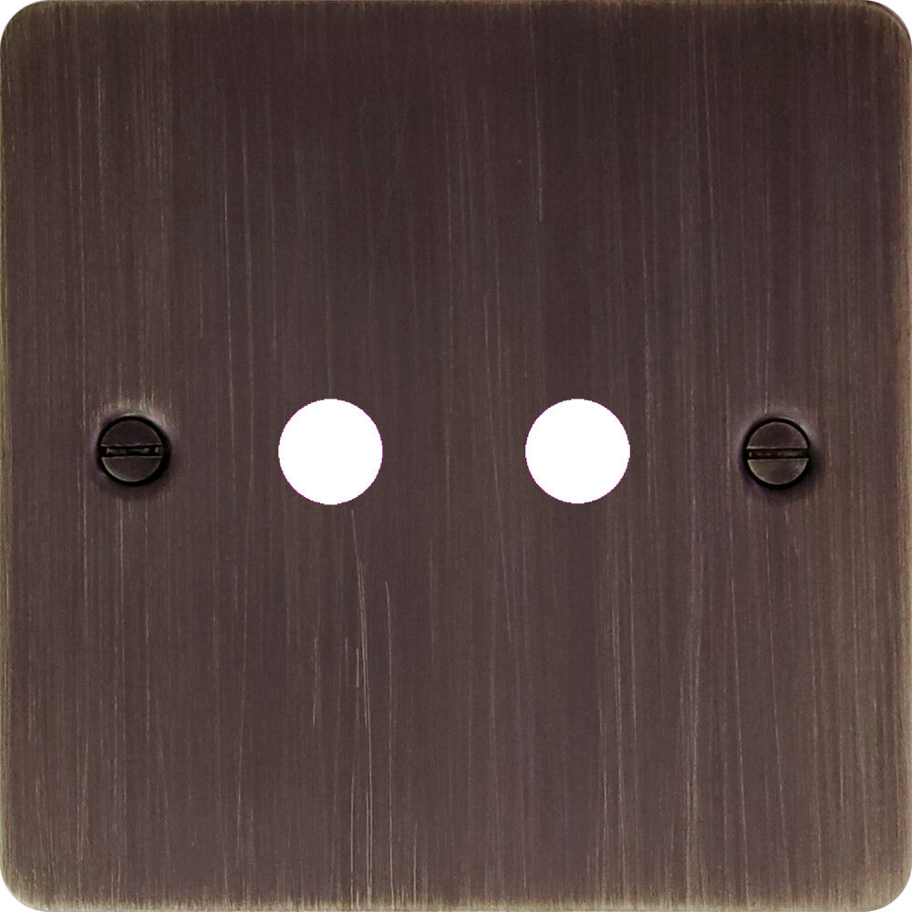 Flat Antique Copper 2 Gang Grid Toggle Plate (Plate Only)