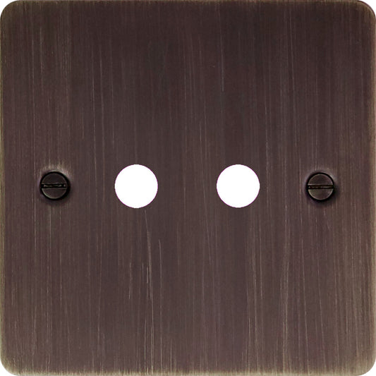 Flat Antique Copper 2 Gang Grid Toggle Plate (Plate Only)