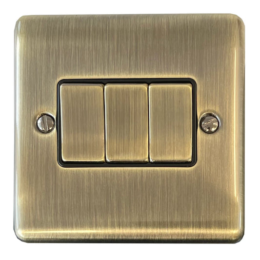 Basics Antique Brass 3 Gang Light Swiitch