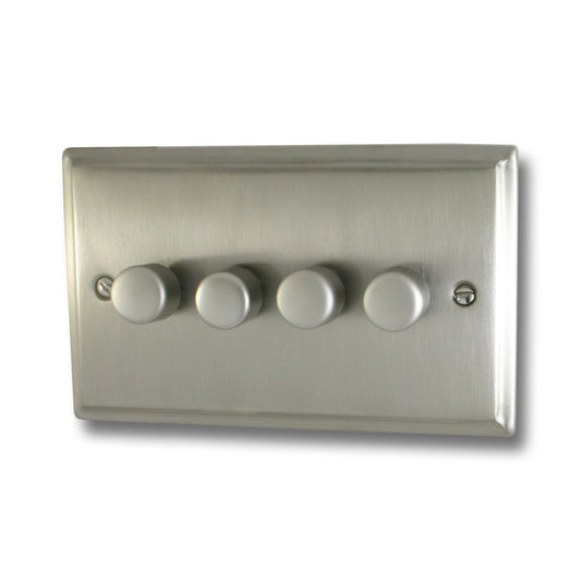 Deco Satin Nickel 4 Gang 250W Dimmer