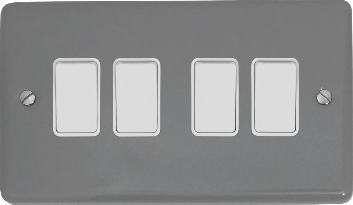 Contour Light Grey 4 Gang 2 Way Switch