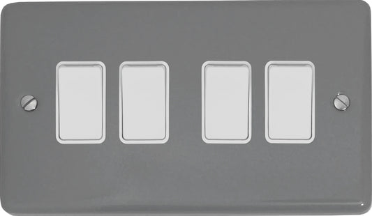 Contour Light Grey 4 Gang 2 Way Switch
