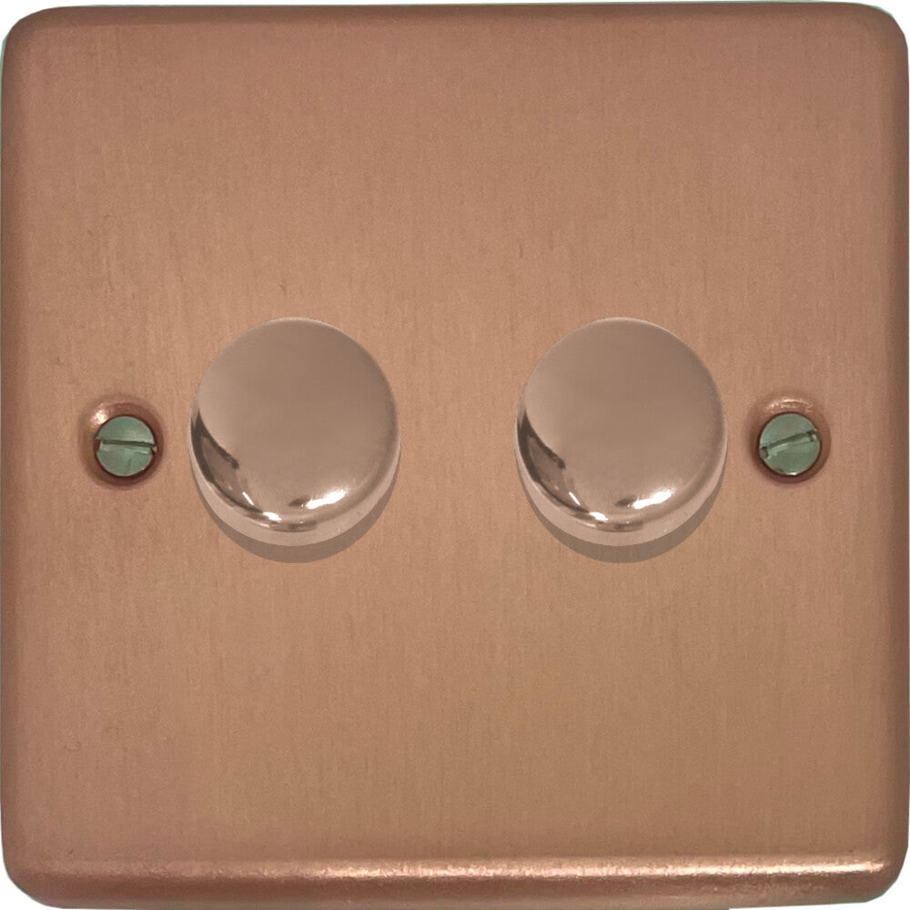 Contour Rose Gold 2 Gang 120W LED Dimmer