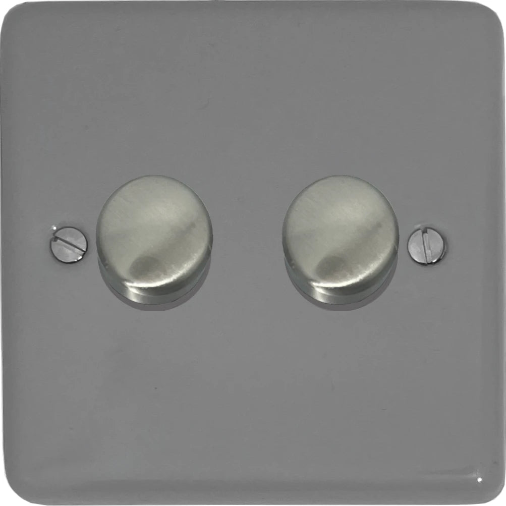 Contour Light Grey 2 Gang LED Dimmer