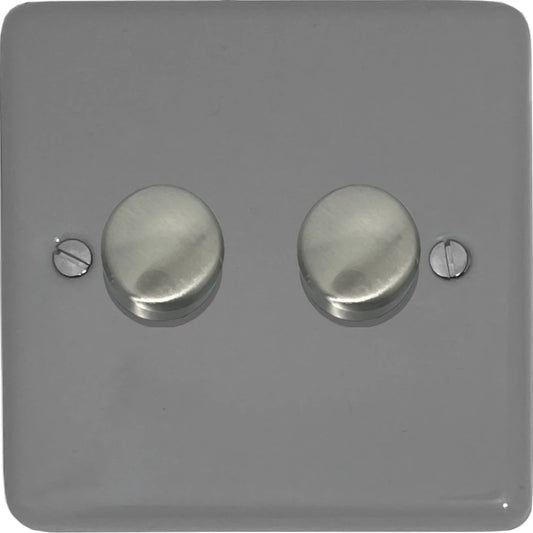Contour Light Grey 2 Gang LED Dimmer