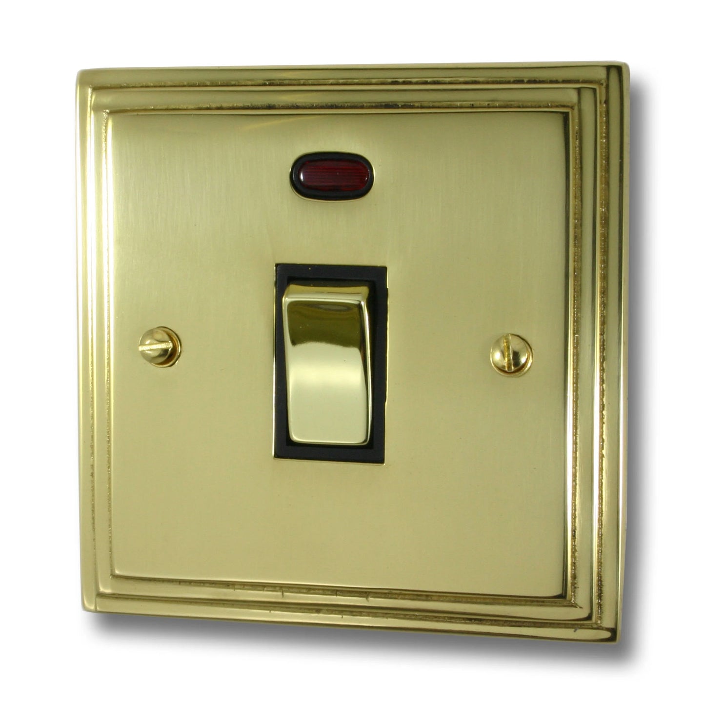 Victorian Polished Brass 20 Amp Dp Switch & Neon