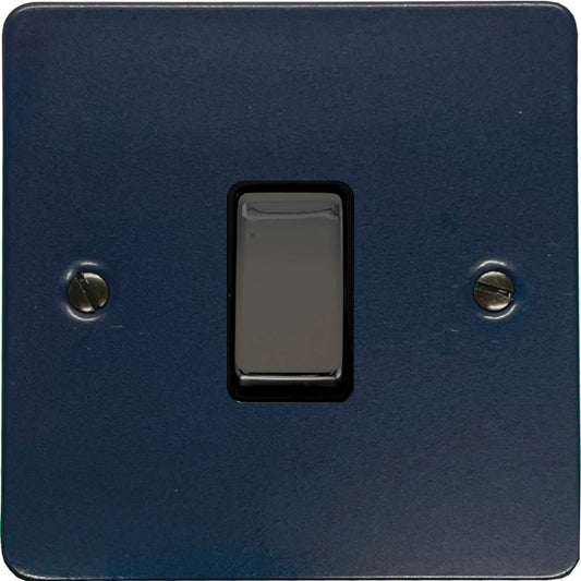 Flat Blue 1 Gang Switch (Black Nickel Switch/Black Insert)