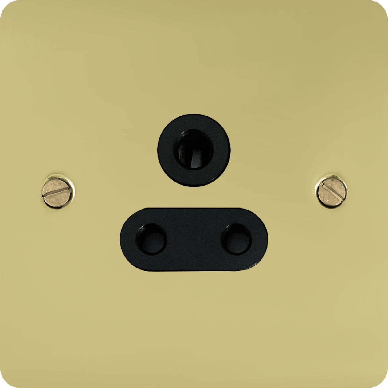 Flat Polished Brass 5 Amp Socket