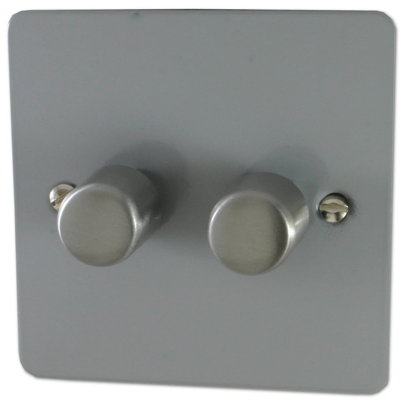 Flat Light Grey 2 Gang 400W Dimmer