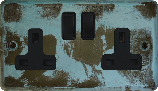 Contour Verdigris 2 Gang Socket