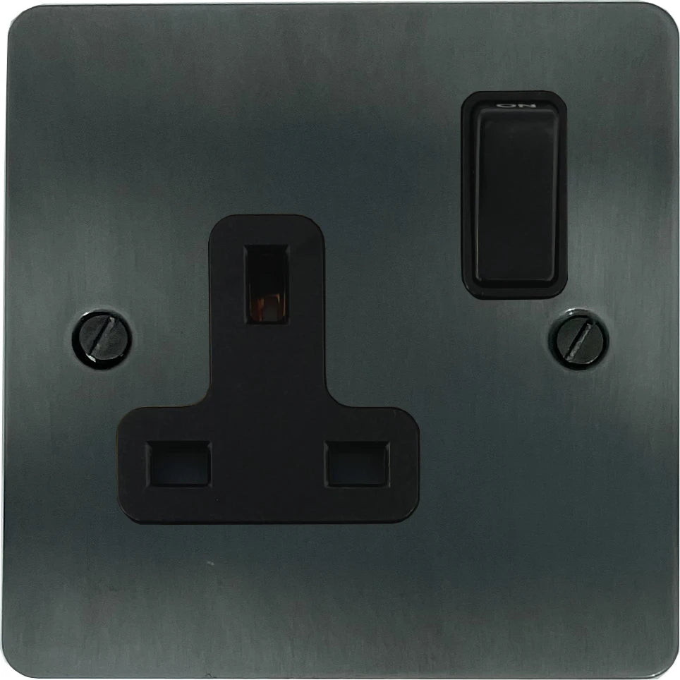 Flat Slate Effect 1 Gang Socket