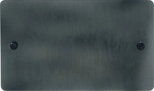 Flat Slate Effect 2 Gang Blank Plate