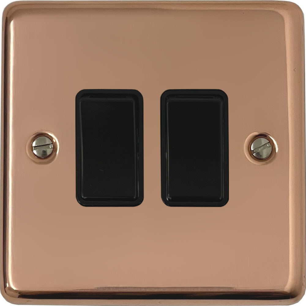 Contour Bright Copper 2 Gang Switch