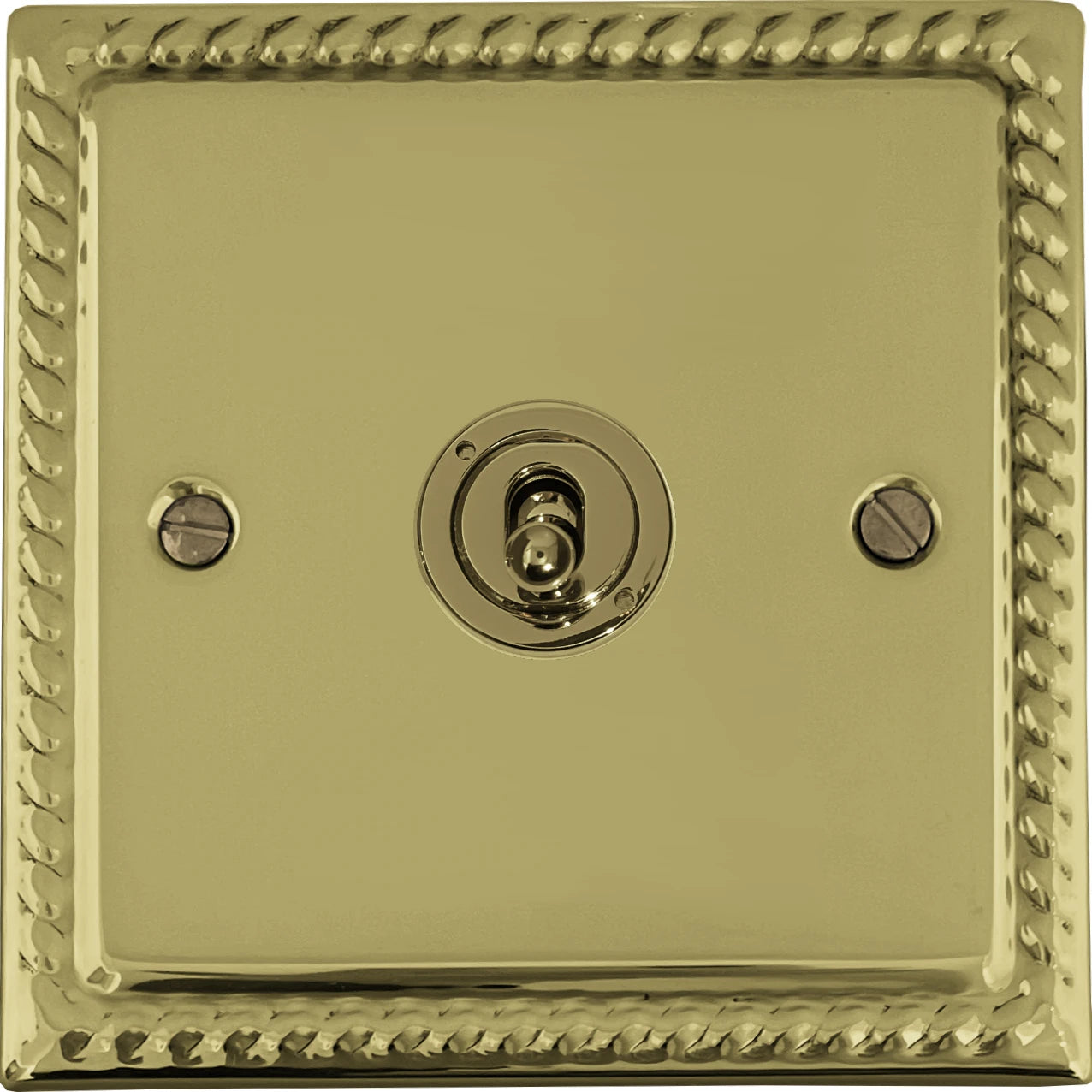Georgian Polished Brass 1 Gang Toggle Switch