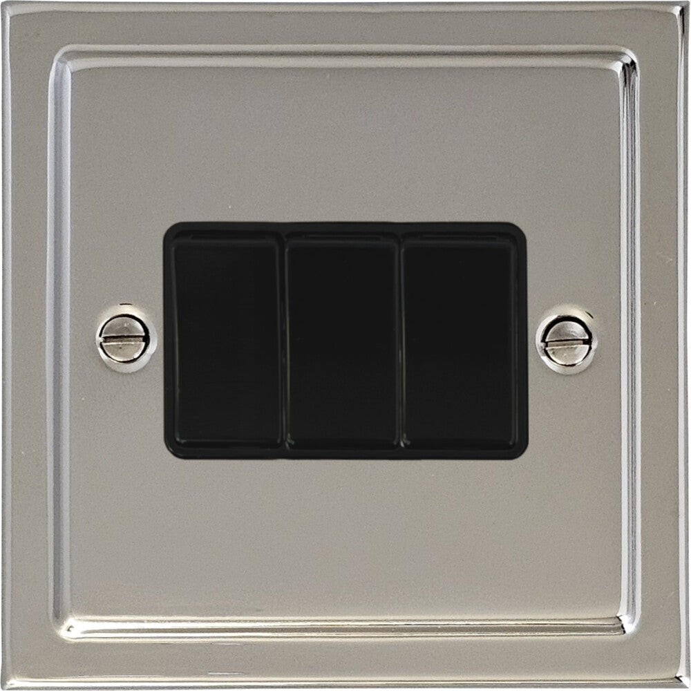 Victorian Polished Nickel 3 Gang 2 Way Switch
