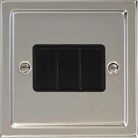Victorian Polished Nickel 3 Gang 2 Way Switch