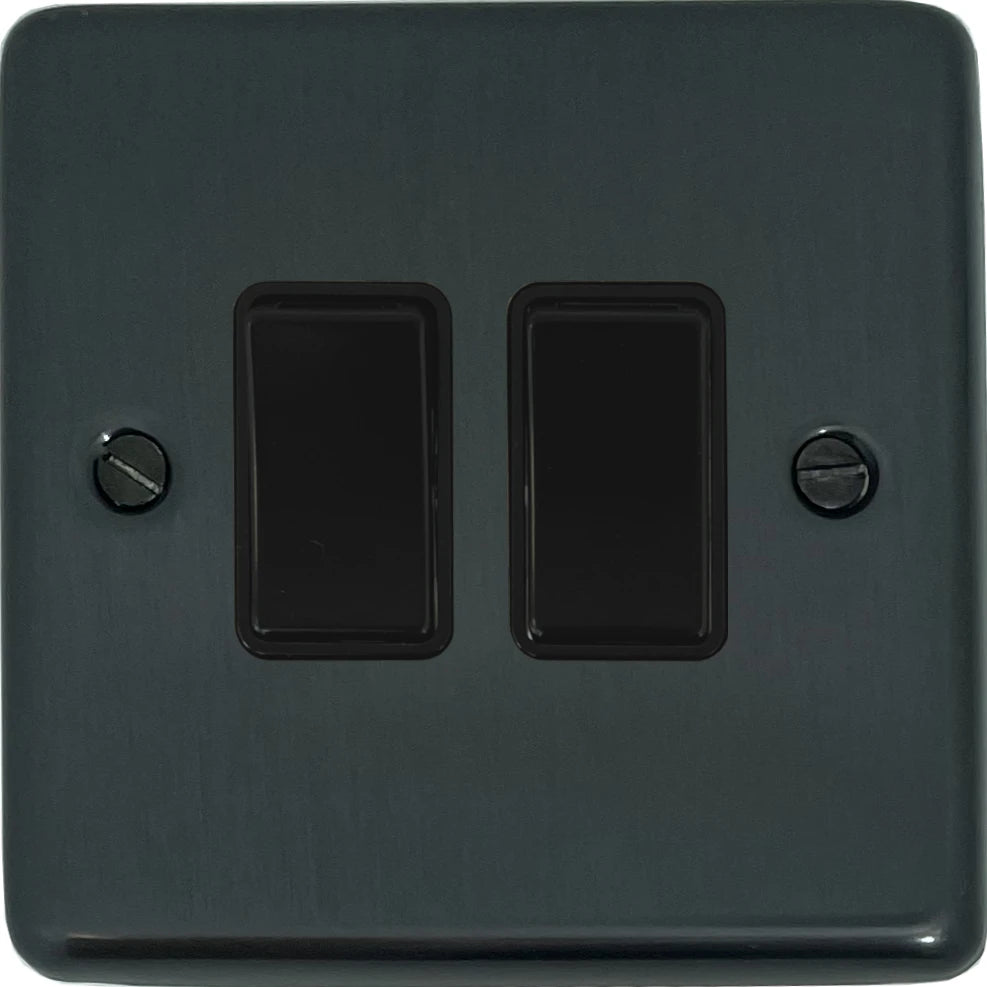 Contour Black Bronze 2 Gang Way Switch