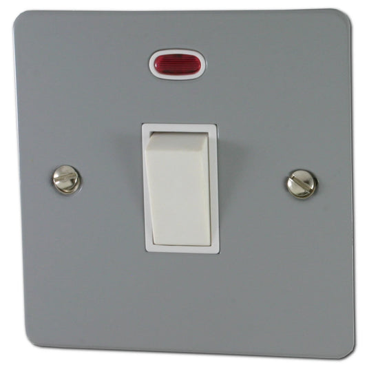 Flat Light Grey 20A Dp Switch + Neon
