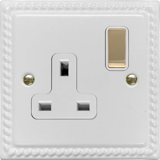 Georgian Flat White 1 Gang Socket